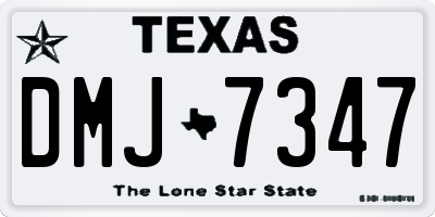 TX license plate DMJ7347