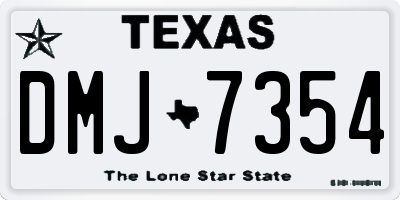 TX license plate DMJ7354