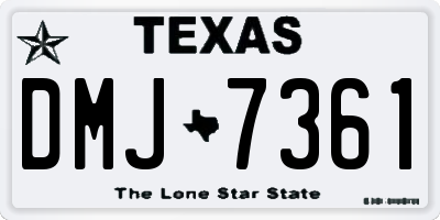 TX license plate DMJ7361