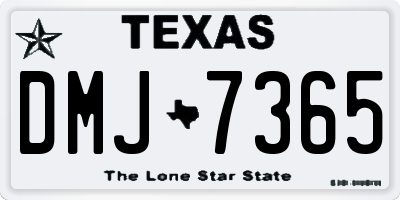 TX license plate DMJ7365
