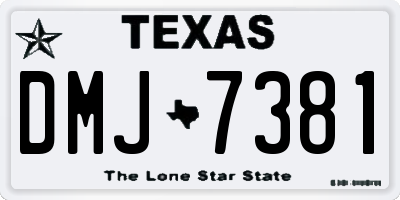 TX license plate DMJ7381