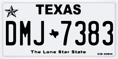 TX license plate DMJ7383