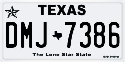 TX license plate DMJ7386