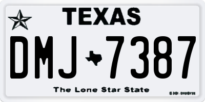 TX license plate DMJ7387