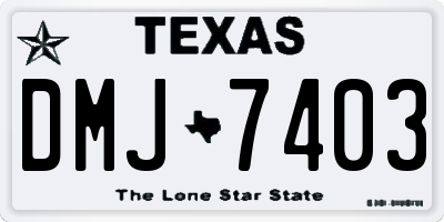 TX license plate DMJ7403