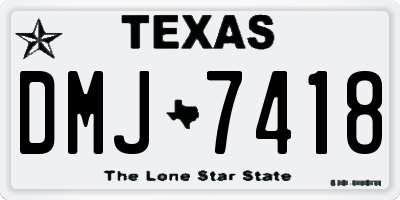 TX license plate DMJ7418