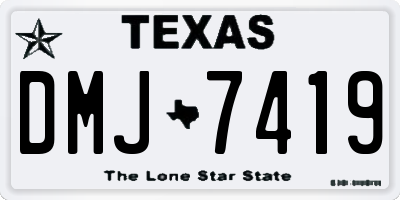TX license plate DMJ7419