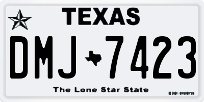 TX license plate DMJ7423