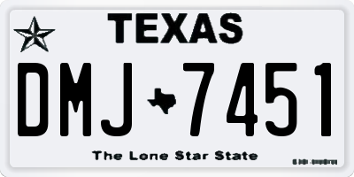 TX license plate DMJ7451
