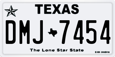 TX license plate DMJ7454