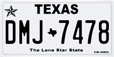 TX license plate DMJ7478
