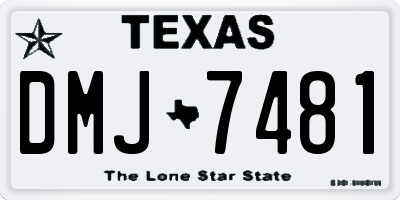 TX license plate DMJ7481