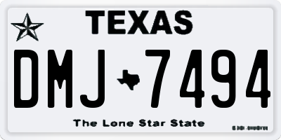 TX license plate DMJ7494