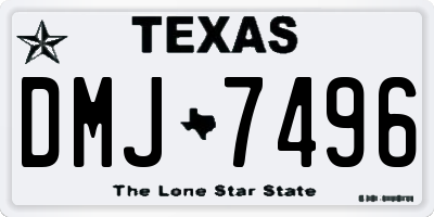 TX license plate DMJ7496