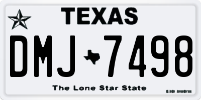 TX license plate DMJ7498