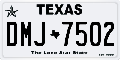 TX license plate DMJ7502