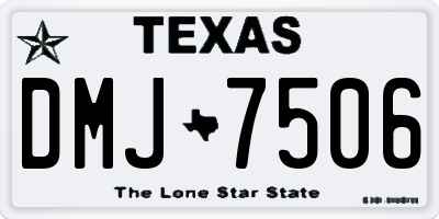 TX license plate DMJ7506