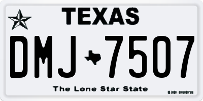 TX license plate DMJ7507