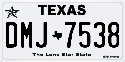 TX license plate DMJ7538