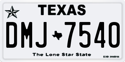 TX license plate DMJ7540