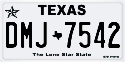 TX license plate DMJ7542
