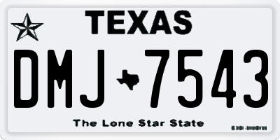 TX license plate DMJ7543