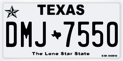 TX license plate DMJ7550