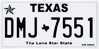 TX license plate DMJ7551