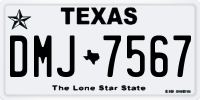 TX license plate DMJ7567