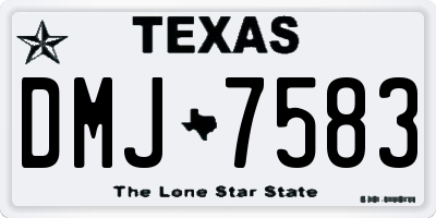 TX license plate DMJ7583