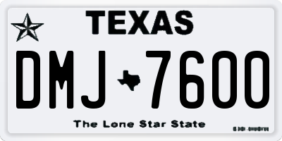 TX license plate DMJ7600