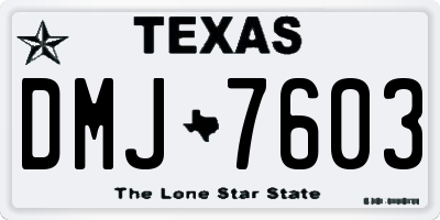 TX license plate DMJ7603