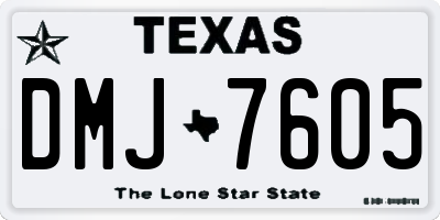 TX license plate DMJ7605