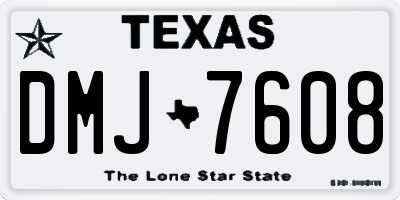 TX license plate DMJ7608