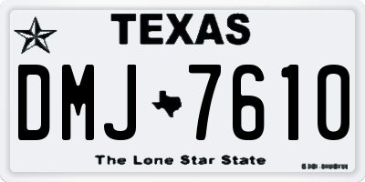 TX license plate DMJ7610