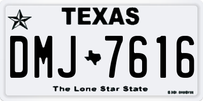 TX license plate DMJ7616