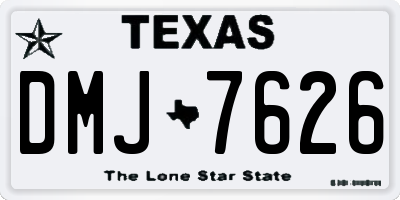TX license plate DMJ7626