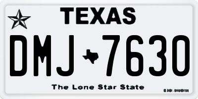TX license plate DMJ7630