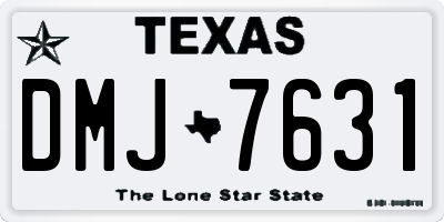 TX license plate DMJ7631