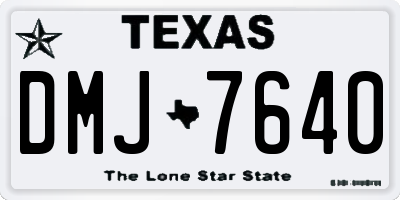 TX license plate DMJ7640