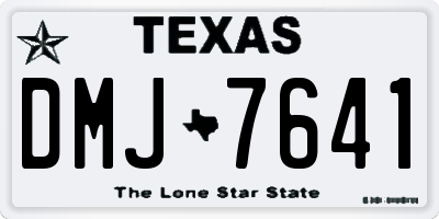 TX license plate DMJ7641