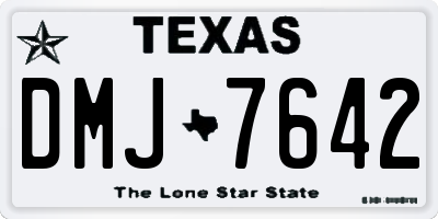 TX license plate DMJ7642