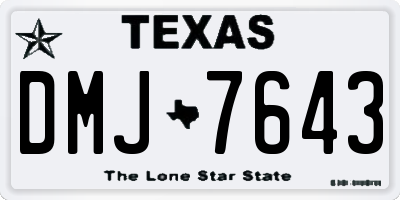 TX license plate DMJ7643