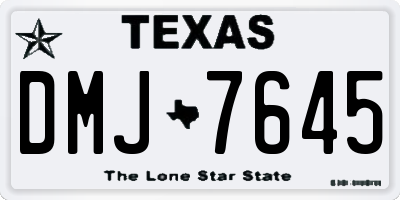 TX license plate DMJ7645