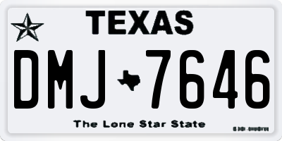 TX license plate DMJ7646
