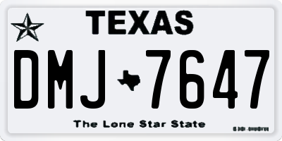 TX license plate DMJ7647