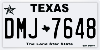 TX license plate DMJ7648