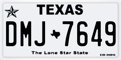 TX license plate DMJ7649