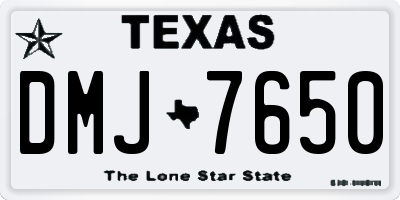 TX license plate DMJ7650