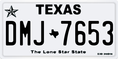 TX license plate DMJ7653